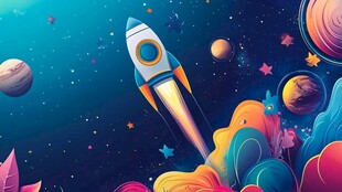 创意彩色缤纷宇宙插画