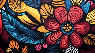 手绘创意百花壁纸