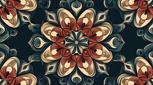 民族风花卉抽象花型