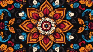 民族风花卉抽象花型