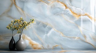 金色线条意境背景墙轻