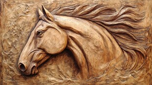 3d浮雕马装饰画