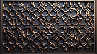 金色铜雕背景墙