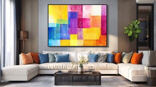 轻奢素雅色块挂画