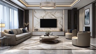 岩板客厅场景素材