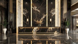 大理石纹金迎宾区