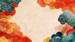 彩墨云纹艺术画