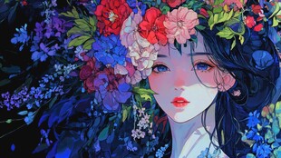 唯美少女与花系列