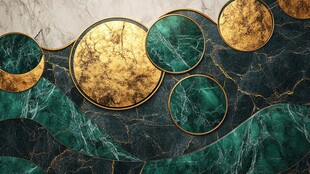 石纹吊顶鎏金流彩背景