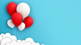 红白气球背景