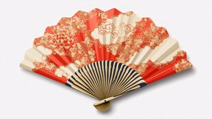 新中式折扇插画