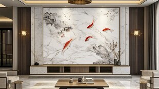 新中式大理石背景墙
