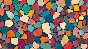 彩色鹅卵石背景墙