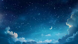 夜晚云彩星星