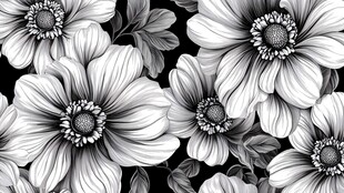 黑白菊花背景