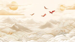 新中式金色山水