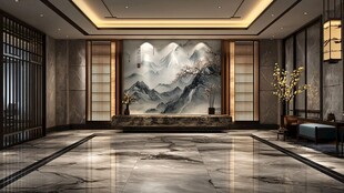 迎客松酒店客厅背景