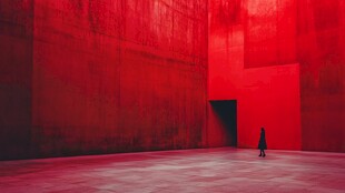 红色建筑外墙背景