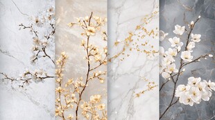 大理石春天花鸟壁纸