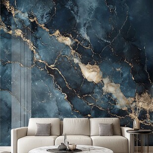 黑蓝色大理石材背景墙