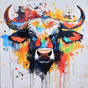 3d牛装饰画