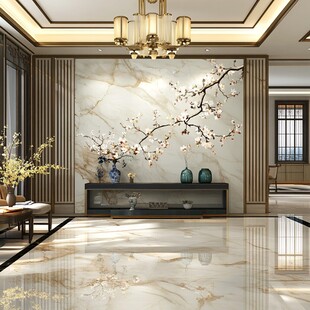 新中式大理石背景墙