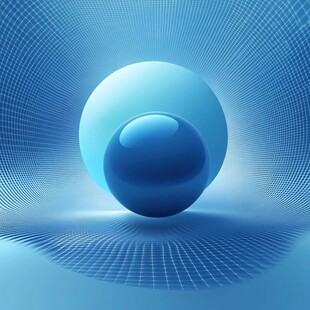 蓝色圆球体