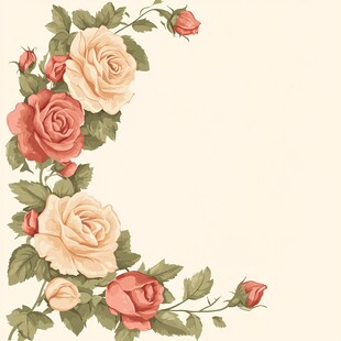 手绘质感玫瑰花