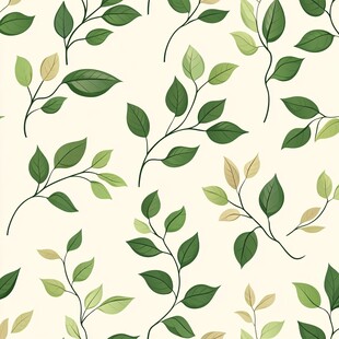 自然枝叶墙纸花纹