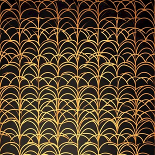 金色质感线条酒店壁画