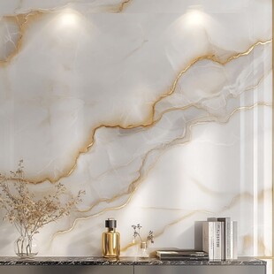 金色线条意境背景墙轻