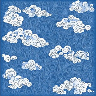 中式图案云纹浪花