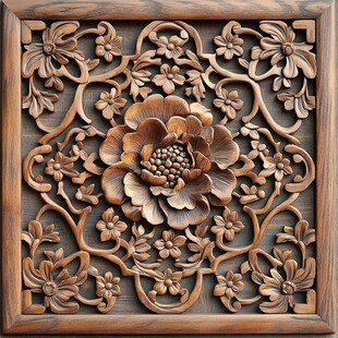 古典实木花雕