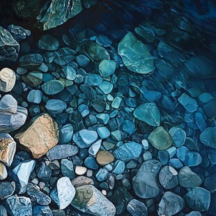 清澈见底鹅卵石