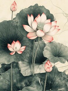 荷花图片素材下载壁画