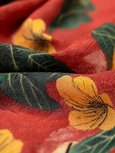红黄印花布布艺