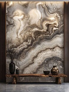 黑蓝色大理石材背景墙