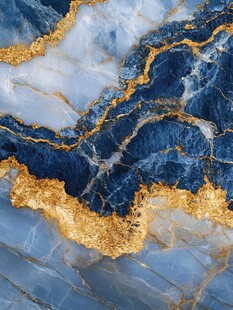 蓝色透光大理石装饰画