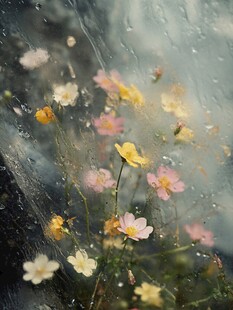 雨窗外的花