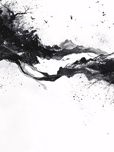 水墨风格韵味墨韵黑白