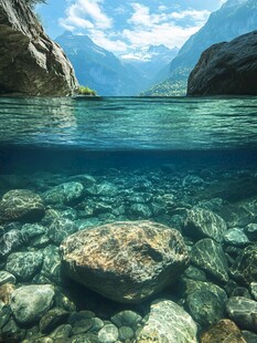 水下石头湖泊卵石