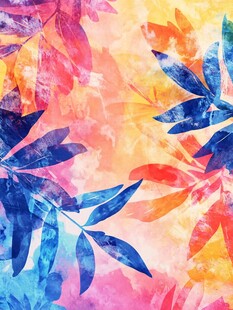 梦幻油画枫叶图案