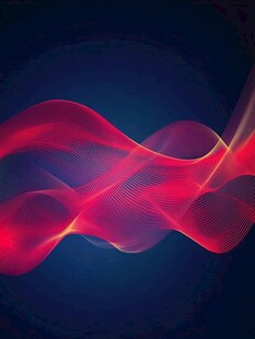 红色动感飘带科技背景