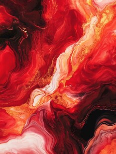 红色喜庆炫丽流体画