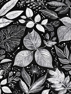 树叶黑白花纹