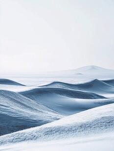 大漠戈壁雪景