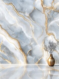 极简金箔石根线条