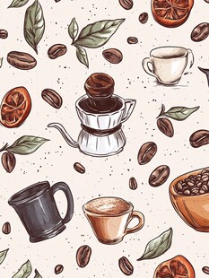 咖啡插画图案