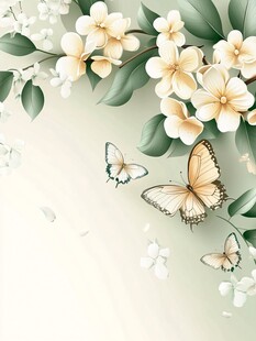 蝶恋花橙色蝴蝶背景