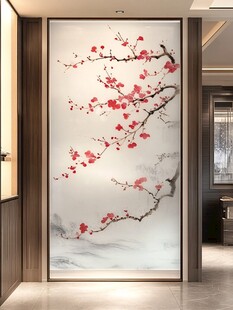 酒店客厅走廊梅花花鸟
